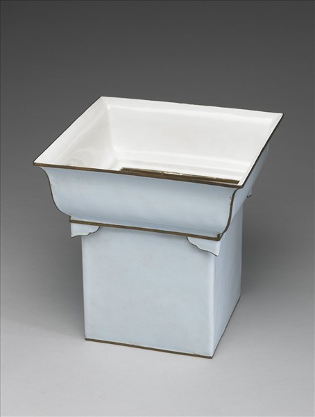 銅胎畫琺瑯方花盆