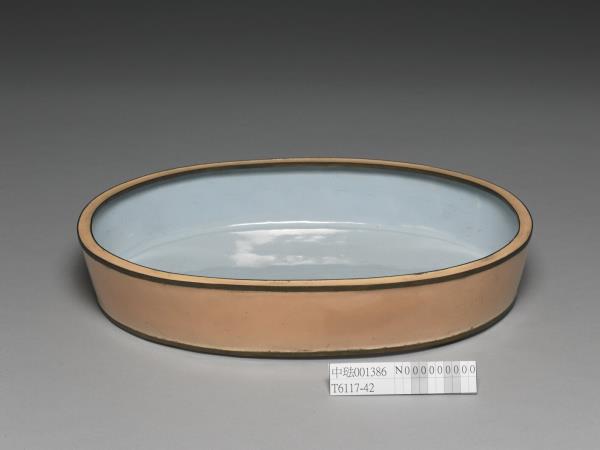 銅胎畫琺瑯橢圓花盆