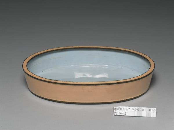 銅胎畫琺瑯橢圓花盆