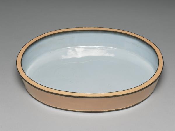 銅胎畫琺瑯橢圓花盆