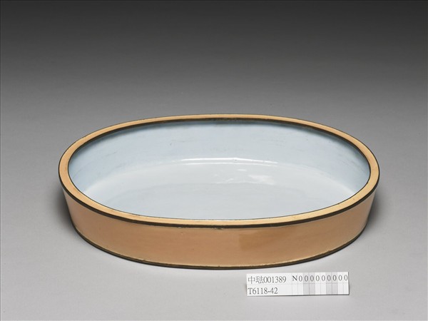 銅胎畫琺瑯橢圓花盆