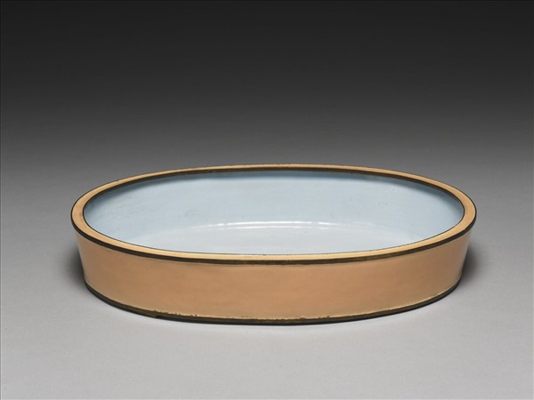 銅胎畫琺瑯橢圓花盆