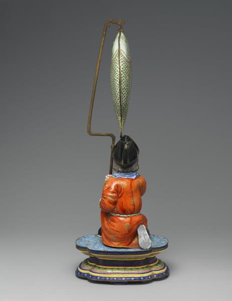 銅胎畫琺瑯洋人托寶