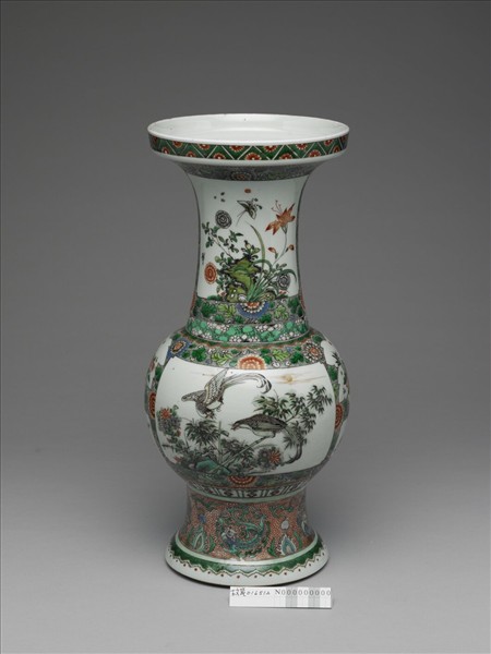 五彩開光花鳥尊