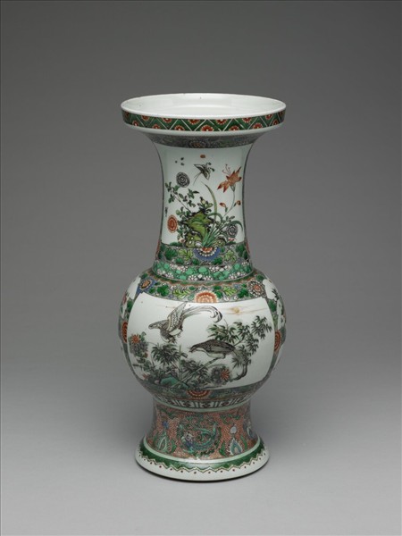 五彩開光花鳥尊