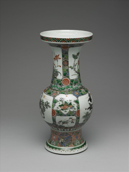 五彩開光花鳥尊