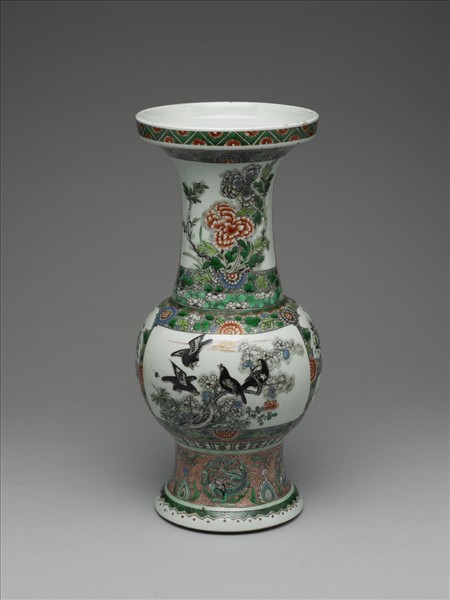 五彩開光花鳥尊