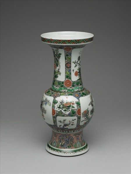 五彩開光花鳥尊