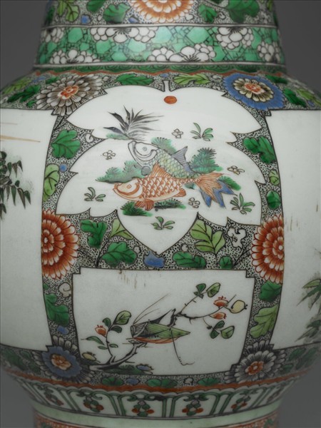 五彩開光花鳥尊