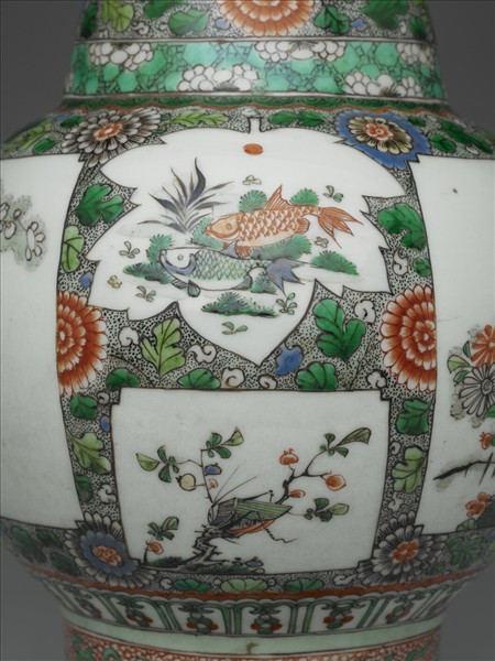 五彩開光花鳥尊