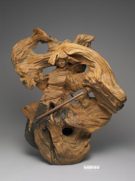 木雕公孫大娘舞劍器