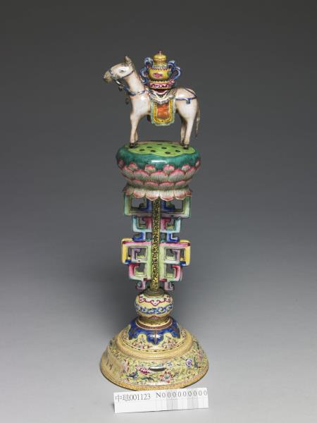 銅胎畫琺瑯五彩七政寶（寶馬） - 故宮