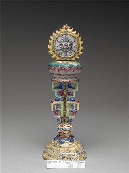 銅胎畫琺瑯五彩七政寶（法輪）