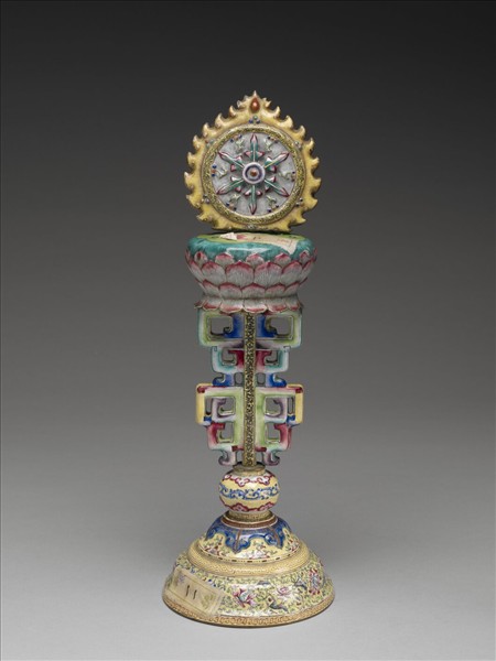 銅胎畫琺瑯五彩七政寶（法輪）