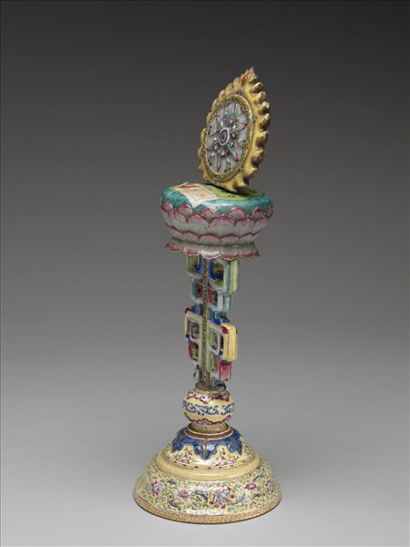 銅胎畫琺瑯五彩七政寶（法輪）