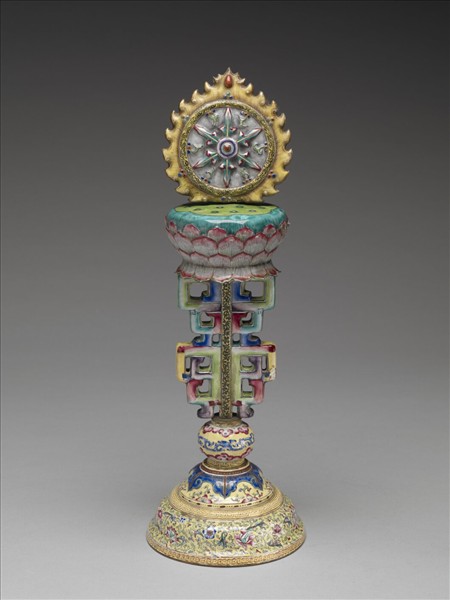 銅胎畫琺瑯五彩七政寶（法輪）