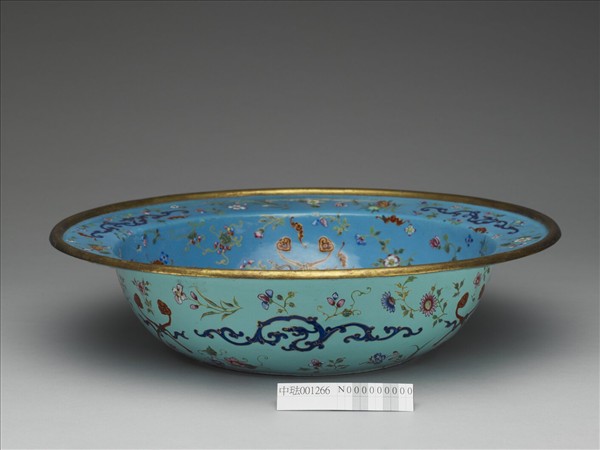 銅胎畫琺瑯福壽盆