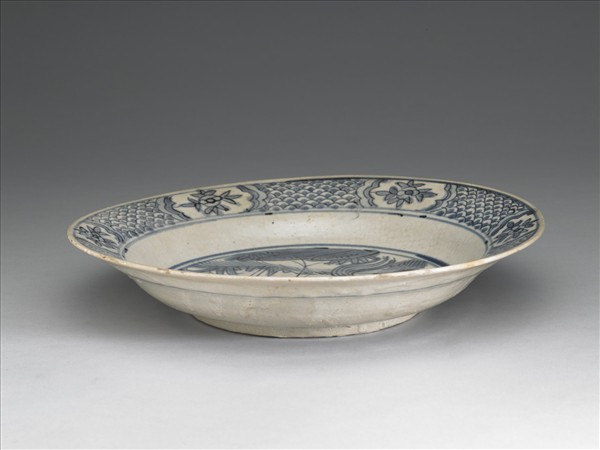 福建漳州窯系 青花花鳥紋大盤