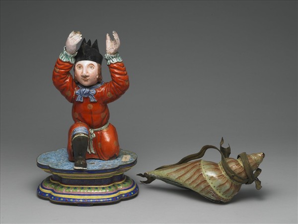 銅胎畫琺瑯番人八寶（法螺）