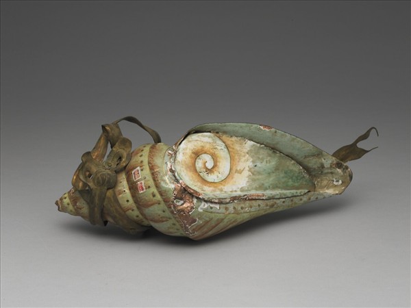 銅胎畫琺瑯番人八寶（法螺）