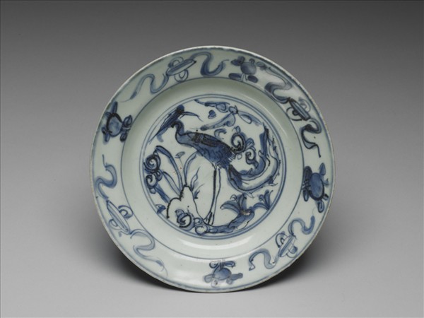青花花鳥紋盤