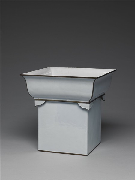 銅胎畫琺瑯方花盆