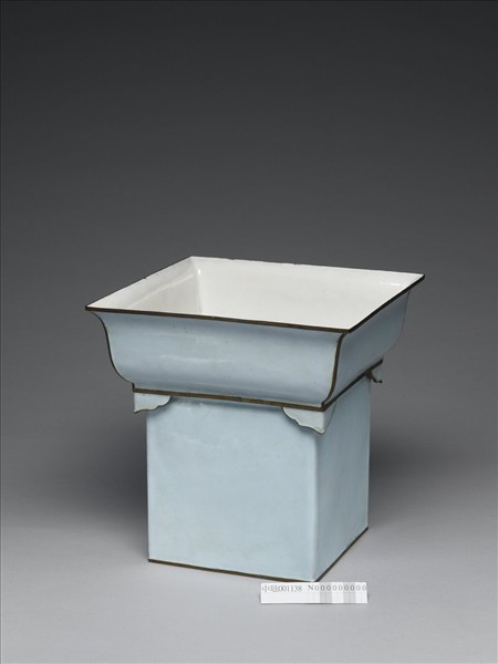 銅胎畫琺瑯方花盆