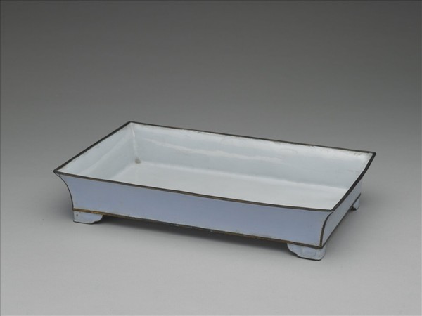 銅胎畫琺瑯長方花盆