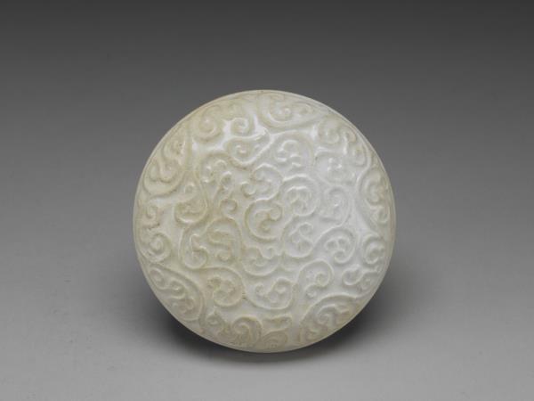 安溪窯 青白瓷印花卷草紋盒