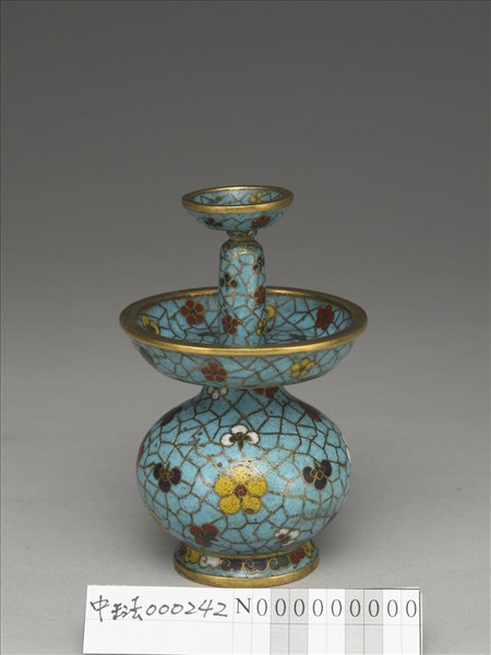 掐絲琺瑯冰梅紋燭台 （五供）