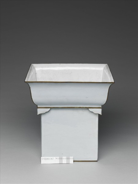 銅胎琺瑯天藍雙層花盆