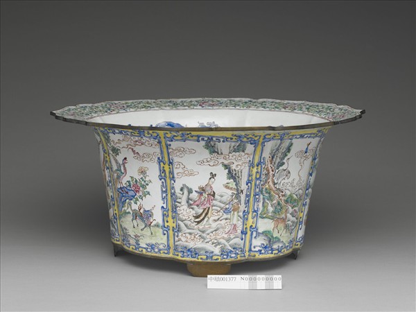 銅胎畫琺瑯仙人「福祿壽」花盆- 故宮