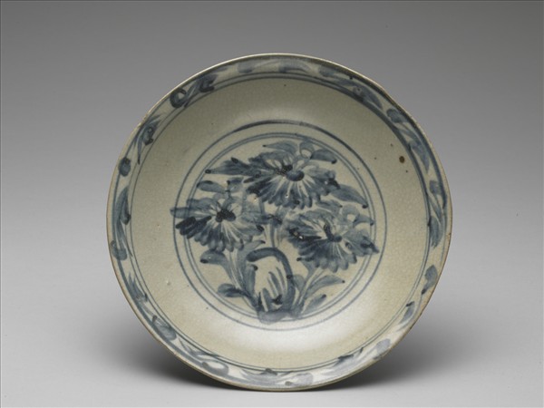 青花花卉紋盤