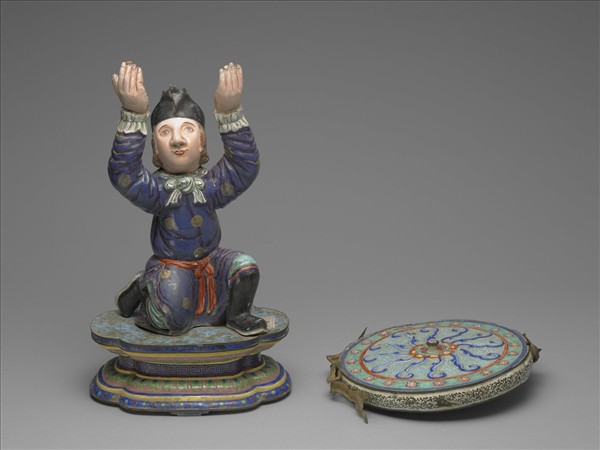 銅胎畫琺瑯番人八寶（法輪）