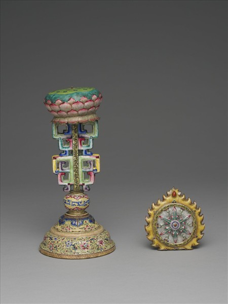 銅胎畫琺瑯五彩七政寶（法輪）