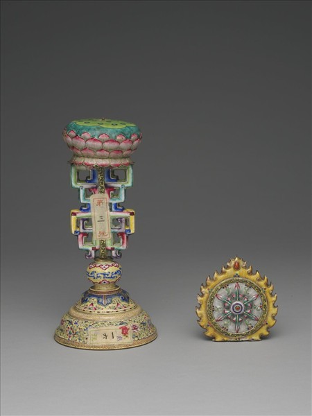 銅胎畫琺瑯五彩七政寶（法輪）