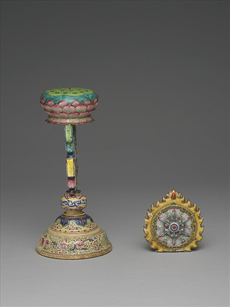 銅胎畫琺瑯五彩七政寶（法輪）