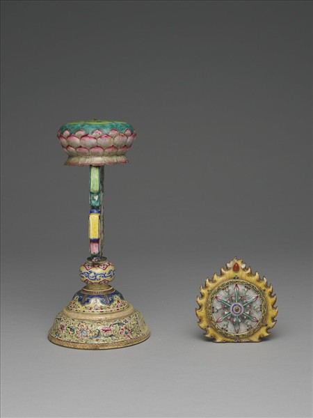 銅胎畫琺瑯五彩七政寶（法輪）