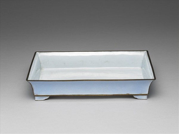 銅胎畫琺瑯長方花盆