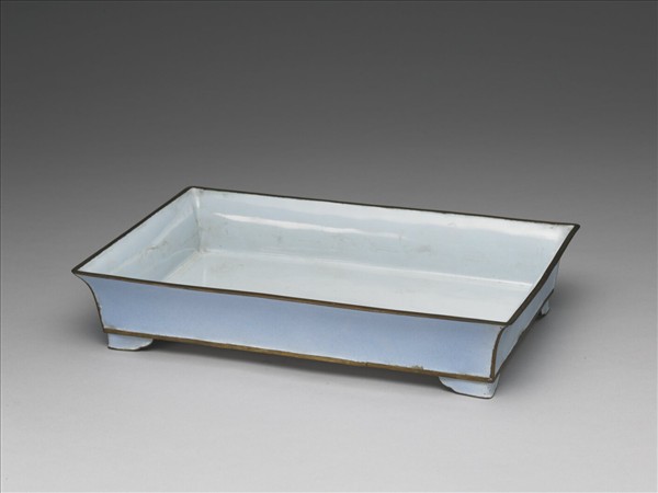 銅胎畫琺瑯長方花盆