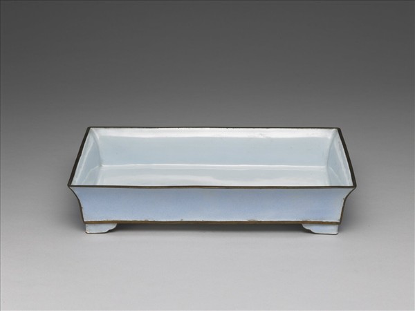 銅胎畫琺瑯長方花盆