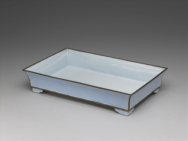 銅胎畫琺瑯長方花盆