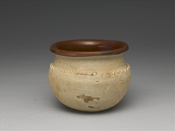 贛州窯 褐釉乳丁柳斗罐