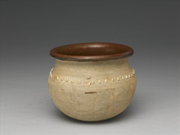 贛州窯 褐釉乳丁柳斗罐