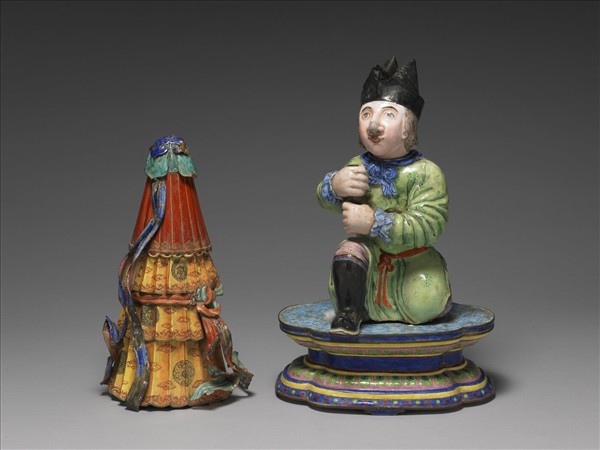 銅胎畫琺瑯番人八寶（寶傘）