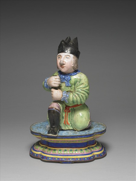 銅胎畫琺瑯番人八寶（寶傘）