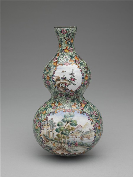 銅胎畫琺瑯轎瓶