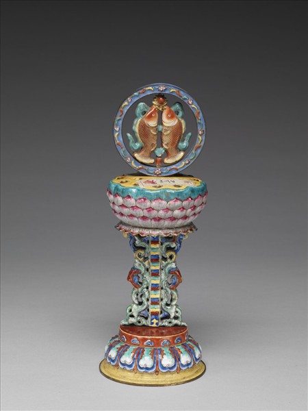 銅胎畫琺瑯五彩八寶（雙魚）