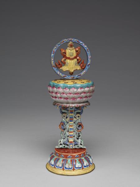 銅胎畫琺瑯五彩八寶（寶幢）