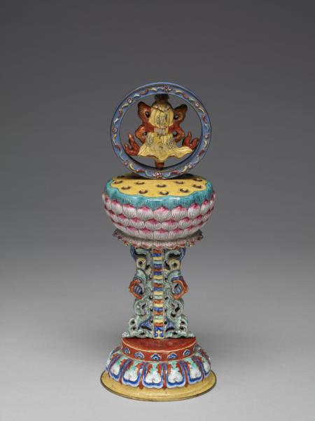 銅胎畫琺瑯五彩八寶（寶幢）